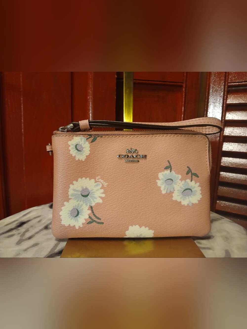 Coach Pink Floral Wristlet